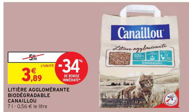 litière agglomérante biodégradable canaillou