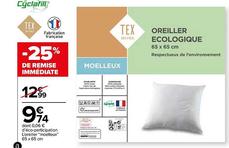 Oreiller écologique Tex Home