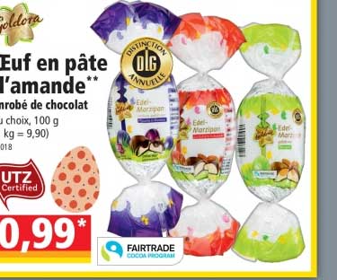 œuf en pâte d'amande enrobé de chocolat