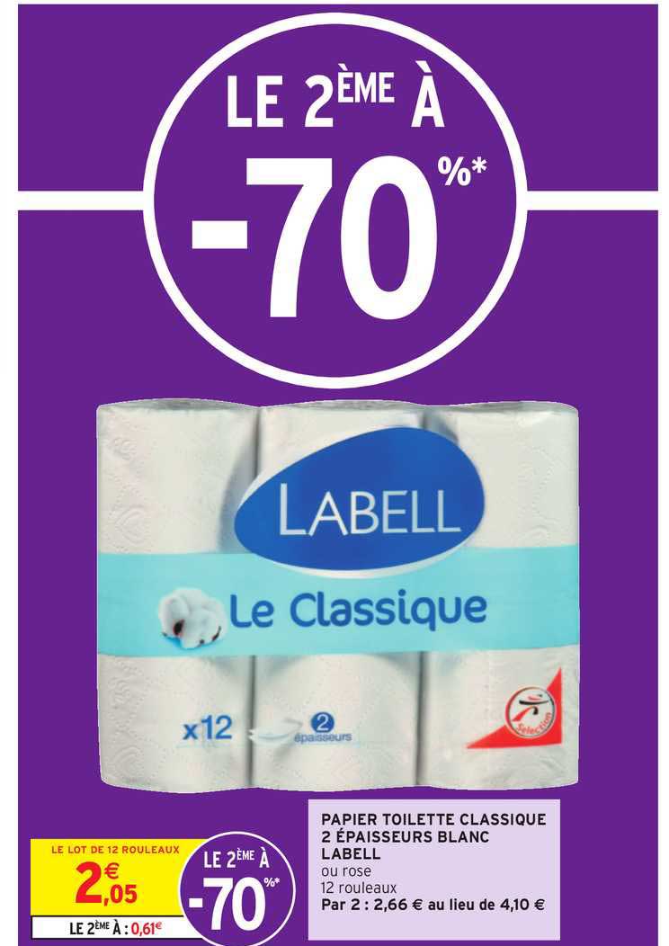 papier toilette classique 2 épaisseurs blanc labell