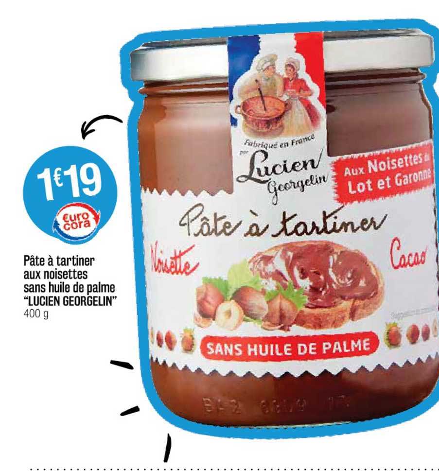 pâte à tartiner aux noisettes sans huile de palme "lucien georgelin"