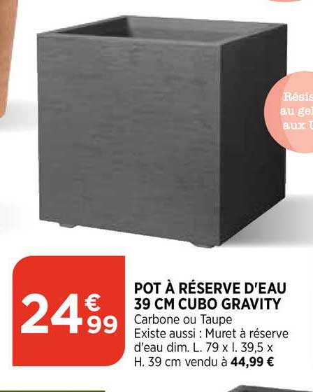 pot à réserve d'eau 39 cm cubo gravity