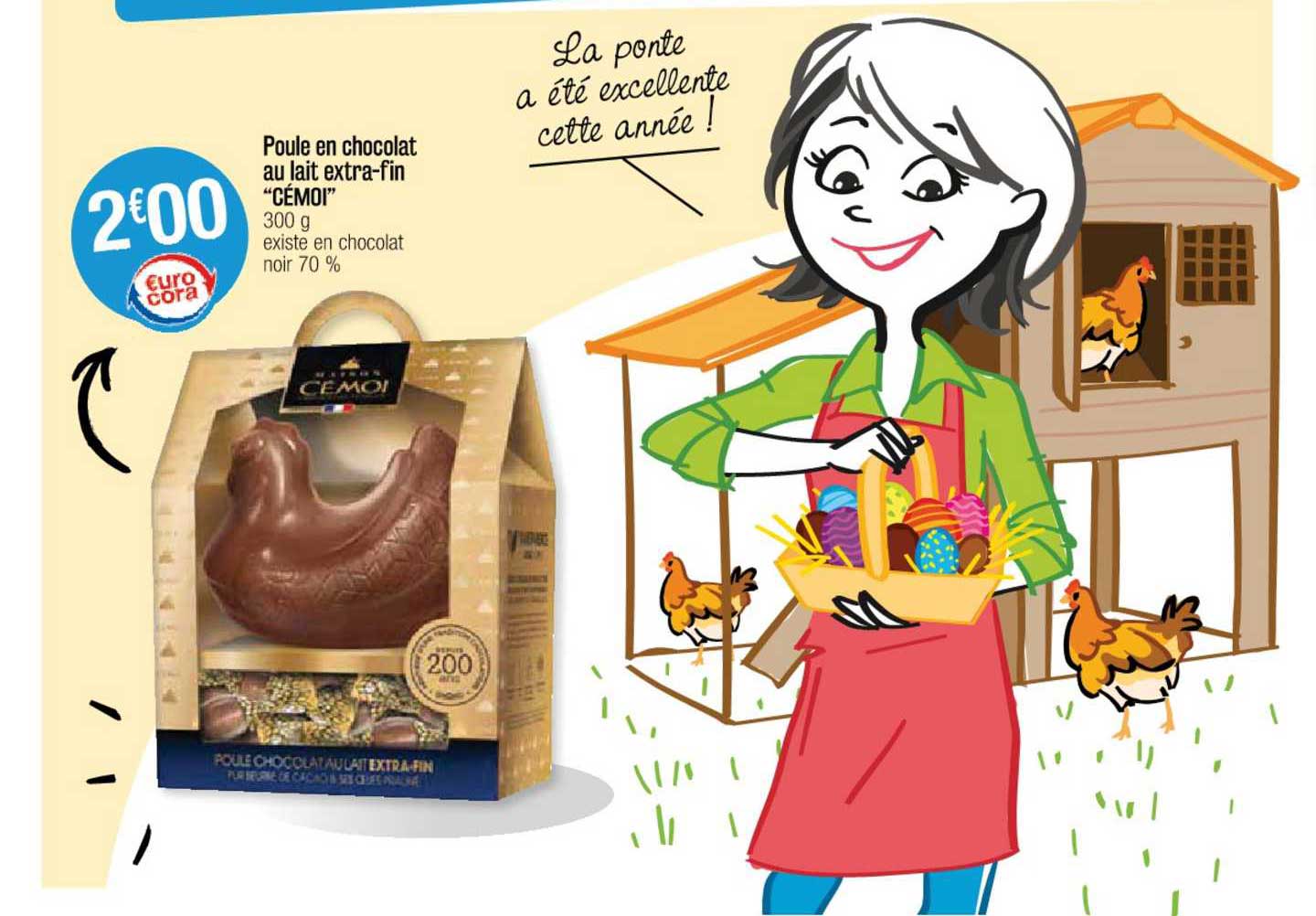 poule en chocolat au lait extra-fin "cémoi"