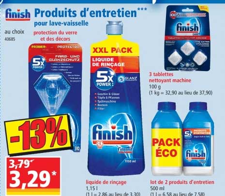 produits d'entretien pour lave-vaisselle finish