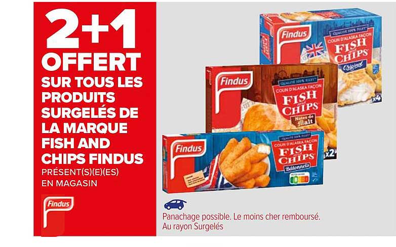 produits surgelés de la marque fish and chips findus