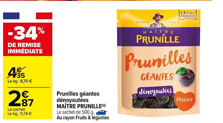 prunilles géantes dénoyautées maître prunille