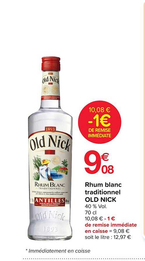 rhum blanc traditionnel old nick