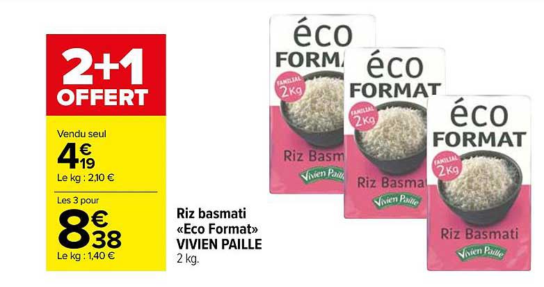riz basmati «eco format» vivien paille