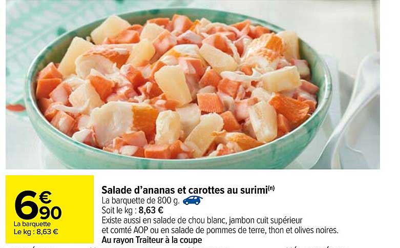 salade d'ananas et carottes au surimi