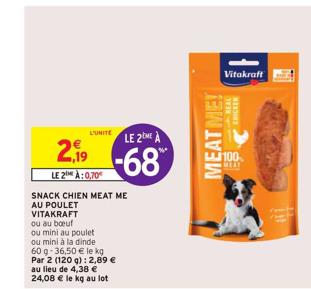 snack chien meat me au poulet vitakraft le 2ème à -68%
