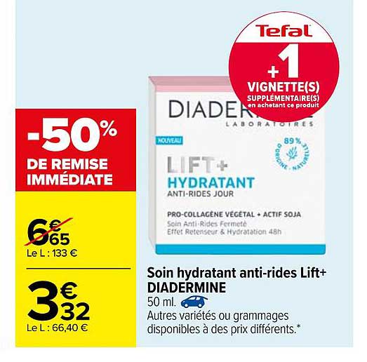 soin hydratant anti-rides lift+ diadermine