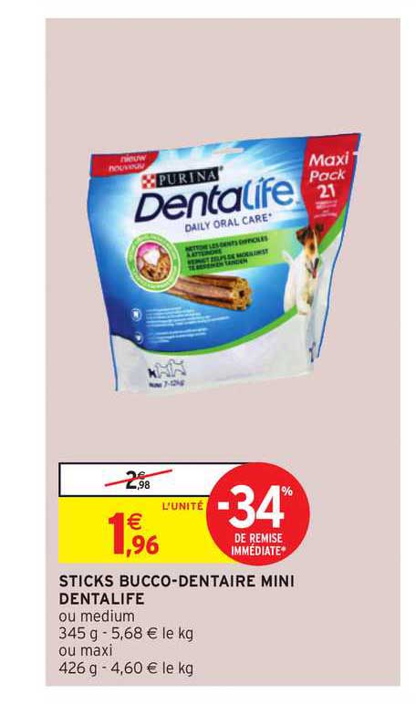 sticks bucco dentaire mini dentalife -34% de remise immédiate