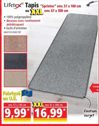 tapis "sprinter" lifetex