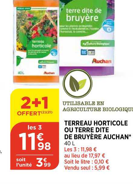 terreau horticole ou terre dite de bruyère auchan