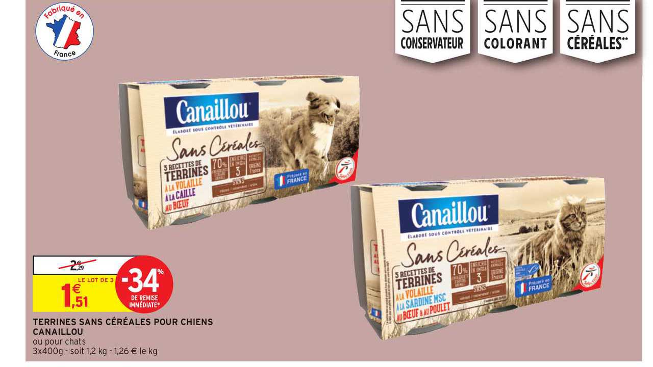 Terrines Sans Céréales Pour Chiens Canaillou