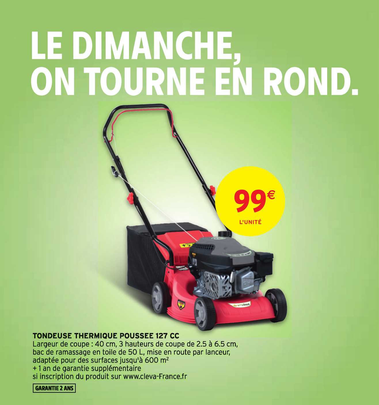 tondeuse thermique poussée 127 cc