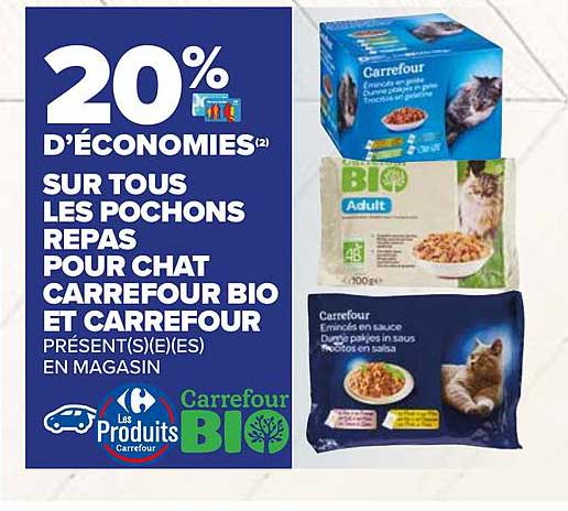 Tous Les Pochons Repas Pour Chat Carrefour Bio Et Carrefour