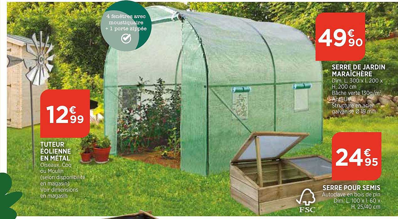 tuteur éolienne en métal, serre de jardin maraîchère, serre pour semis