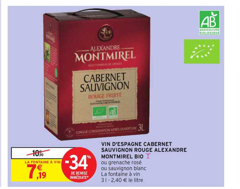 vin d'espagne cabernet sauvignon rouge alexandre montmirel bio