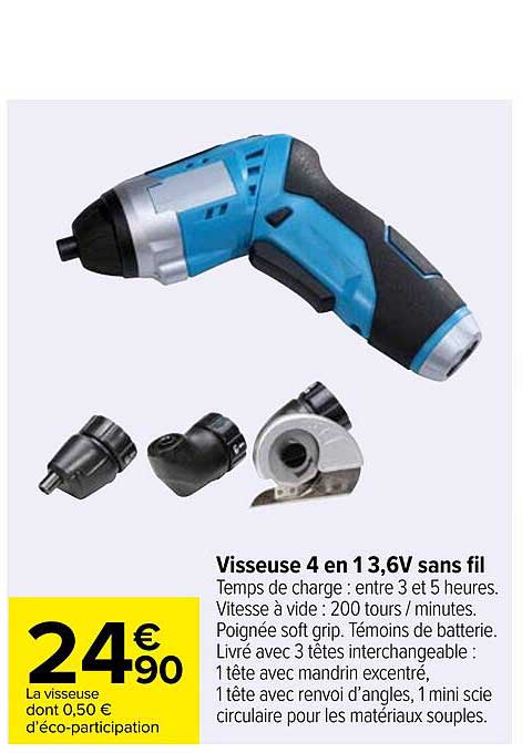 visseuse 4 en 1 3,6v sans fil