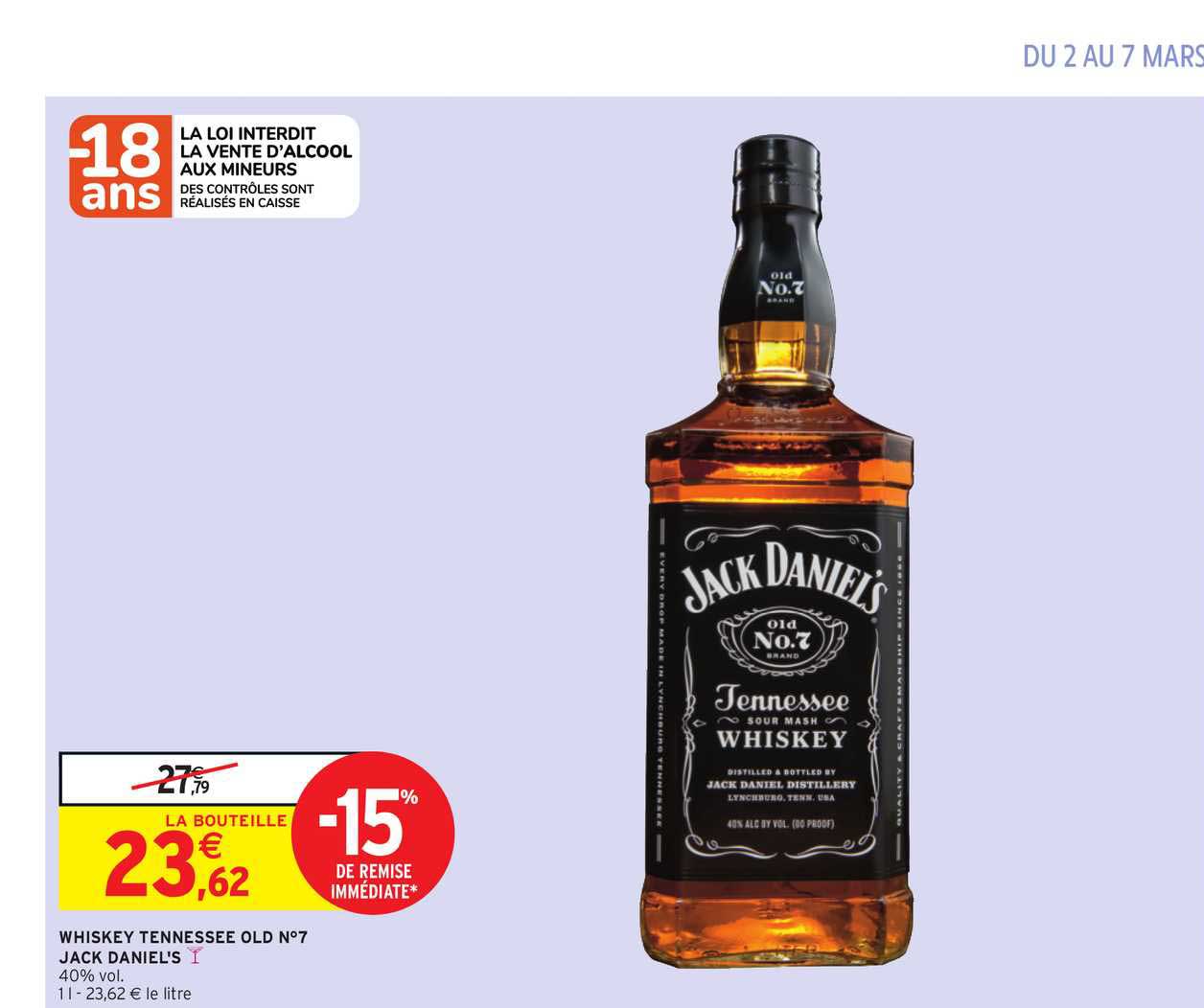 whiskey tennessee old n°7 jack daniel's