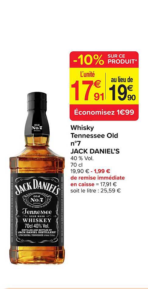 whisky tennessee old n°7 jack daniel's