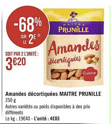 amandes décortiquées maître prunille