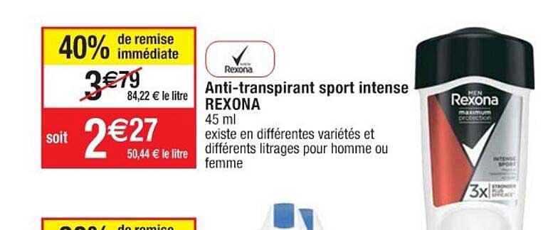 anti-transpirant sport intense rexona