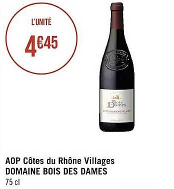 aop côtes du rhône villages domaine bois des dames