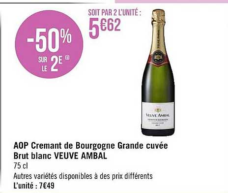 aop crémant de bourgogne grande cuvée brut blanc veuve ambal