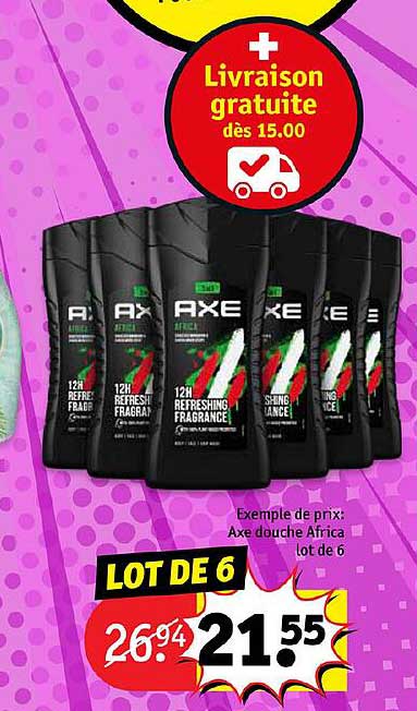 axe douche africa lot de 6