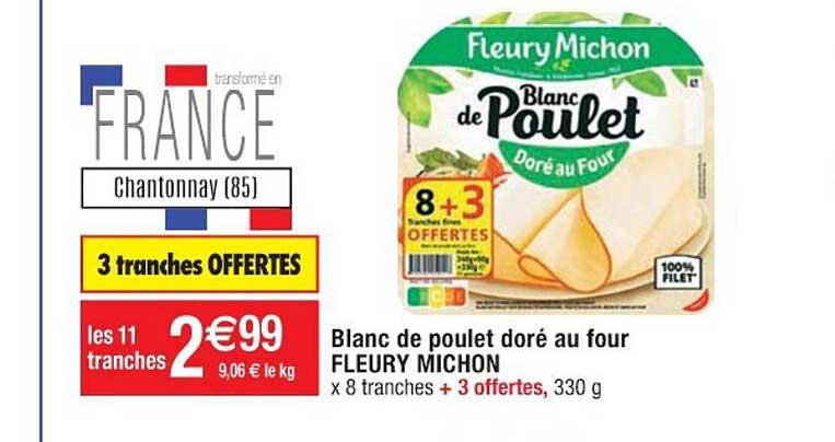 blanc de poulet doré au four fleury michon