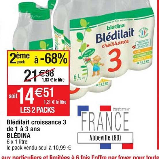 blédilait croissance 3 de 1 à 3 ans blédina