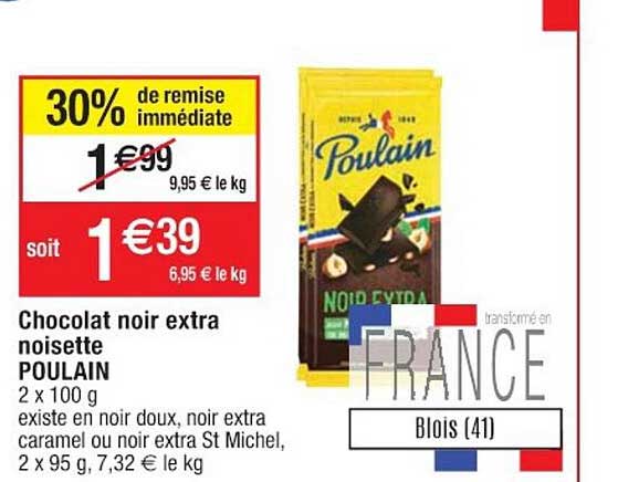 Chocolat Noir Extra Noisette Poulain
