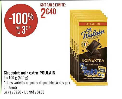 Chocolat Noir Extra Poulain
