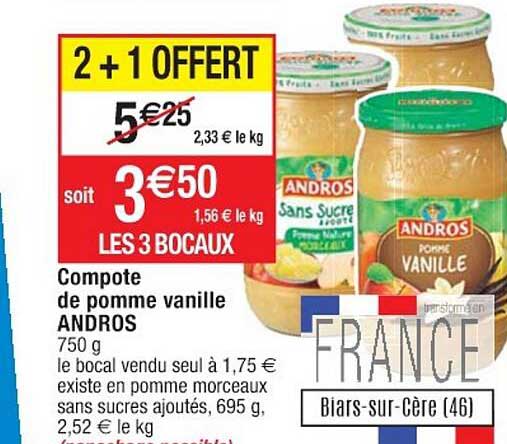 Compote De Pomme Vanille Andros