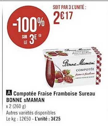 compotée fraise framboise sureau bonne maman