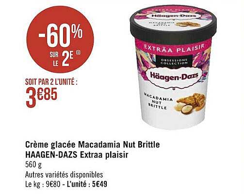 crème glacée macadamia nut brittle häagen-dazs extraa plaisir