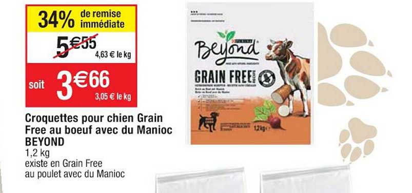 croquettes pour chien grain free au boeuf avec du manioc beyond
