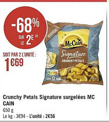 crunchy petals signature surgelées mc cain