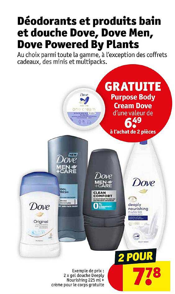 déodorants et produits bain et douche dove, dove men, dove powered by plants