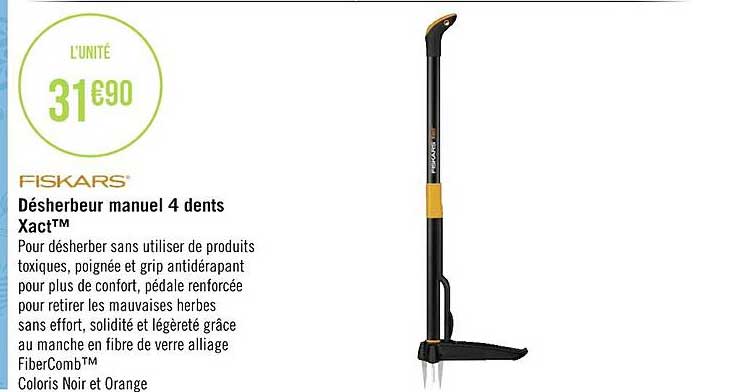 désherbeur manuel 4 dents xact fiskars