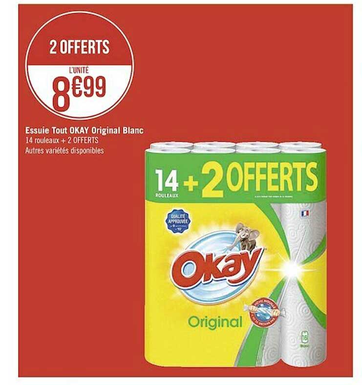 essuie tout okay original blanc