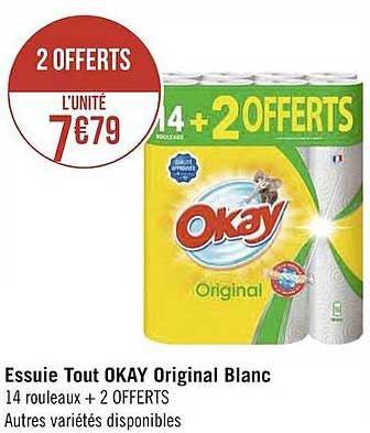essuie tout okay original blanc