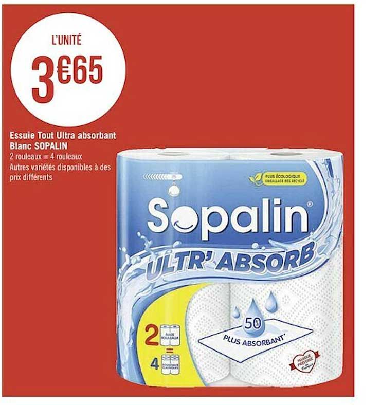essuie tout ultra absorbant blanc sopalin