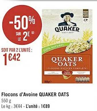 flocons d'avoine quaker oats
