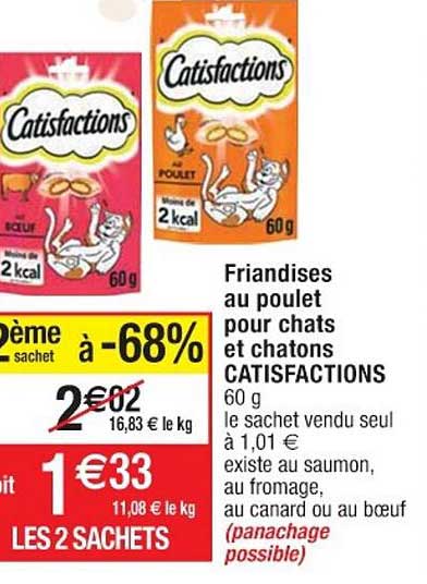 friandises au poulet pour chats et chatons catisfactions
