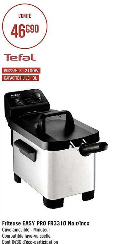 Friteuse Easy Pro Fr3310 Noir-inox Tefal