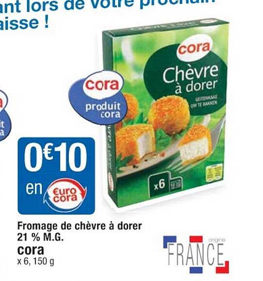 fromage de chèvre à dorer 21% m.g. cora