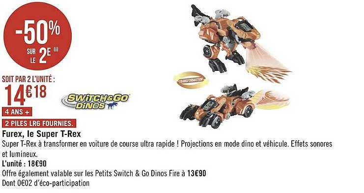 furex, le super t-rex switch&go dinos